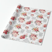 Christelijk GEBED Peach Floral Cadeaupapier (Uitgerold)