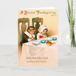 Christelijk gebed Puriteinse Thanksgiving-diner Feestdagen Kaart