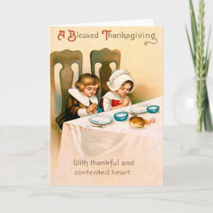 Christelijk Gebed Puriteinse Thanksgiving Diner Feestdagen Kaart