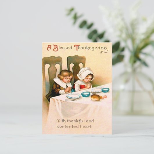 Christelijk Gebed Puriteinse Thanksgiving Diner Feestdagenkaart (Staand voorkant)