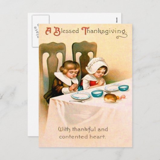 Christelijk Gebed Puriteinse Thanksgiving Diner Feestdagenkaart (Voorkant / Achterkant)