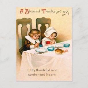 Christelijk gebed Puriteinse Thanksgiving-diner Feestdagenkaart