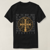Christelijk gebed van Saint Benedict T-shirt (Design voorkant)