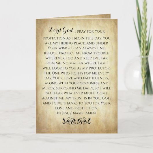 Christelijk gebed voor bescherming kaart (Voorkant)