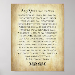 Christelijk gebed voor bescherming poster