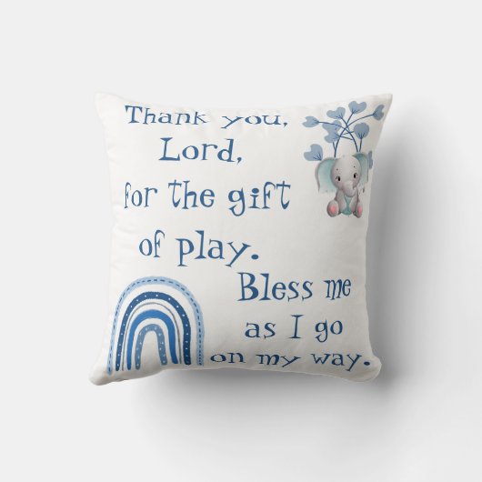 Christelijk Gebed voor kinderen Blauw | Kussen (Achterkant)