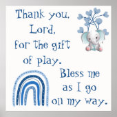 Christelijk Gebed voor kinderen Blauw | Poster (Voorkant)