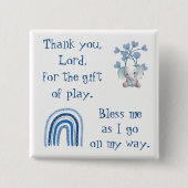 Christelijk Gebed voor kinderen Blauw | Vierkante Button 5,1 Cm (Voorkant)