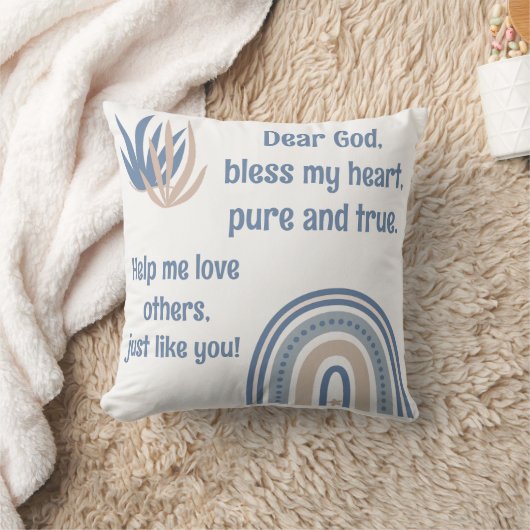 Christelijk Gebed voor kinderen Blauw & Wit | Kussen (Deken)