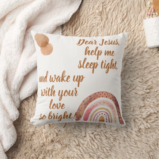 Christelijk Gebed voor kinderen Bruin & Roze | Kussen (Deken)
