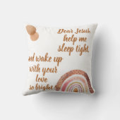 Christelijk Gebed voor kinderen Bruin & Roze | Kussen (Achterkant)