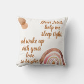 Christelijk Gebed voor kinderen Bruin & Roze | Kussen (Voorkant)