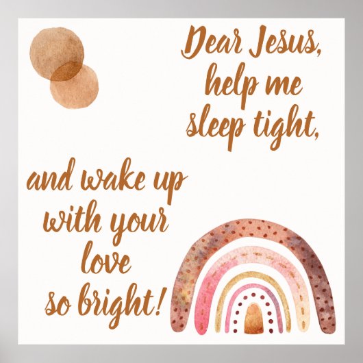 Christelijk Gebed voor kinderen Bruin & Roze | Poster (Voorkant)