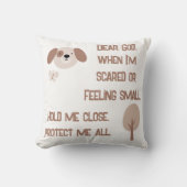 Christelijk Gebed voor kinderen Bruin & Wit | Kussen (Voorkant)