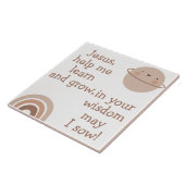 Christelijk Gebed voor kinderen Bruin & Wit | Tegeltje (Zijkant)