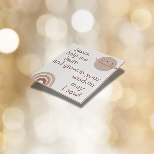 Christelijk Gebed voor kinderen Bruin & Wit | Tegeltje