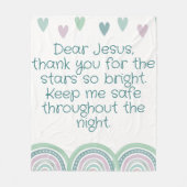 Christelijk Gebed voor kinderen Groen & Roze | Fleece Deken (Voorkant)