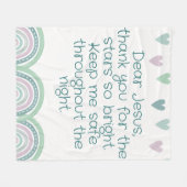 Christelijk Gebed voor kinderen Groen & Roze | Fleece Deken (Voorkant (Horizontaal))