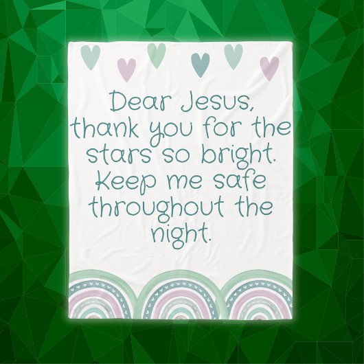 Christelijk Gebed voor kinderen Groen & Roze | Fleece Deken