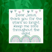 Christelijk Gebed voor kinderen Groen & Roze | Poster