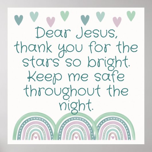 Christelijk Gebed voor kinderen Groen & Roze | Poster (Voorkant)