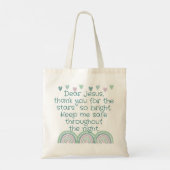 Christelijk Gebed voor kinderen Groen & Roze | Tote Bag (Achterkant)