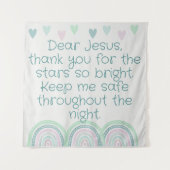 Christelijk Gebed voor kinderen Groen & Roze | Wandkleed (Voorkant)