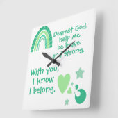 Christelijk Gebed voor kinderen Groen| Vierkante Klok (Hoek)