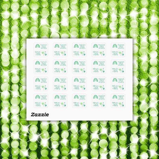 Christelijk Gebed voor kinderen Groen | Vierkante Sticker