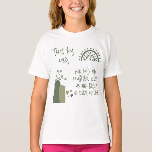Christelijk Gebed voor kinderen Olive Green | T-shirt (Voorkant)