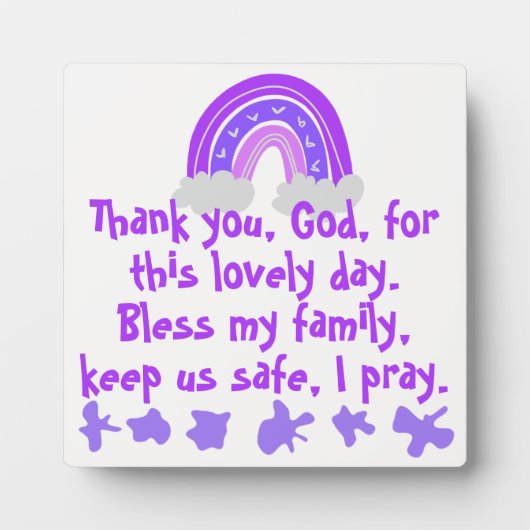 Christelijk Gebed voor kinderen Paarse & Roze | Fotoplaat (Voorkant)