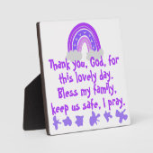 Christelijk Gebed voor kinderen Paarse & Roze | Fotoplaat (Voorkant)