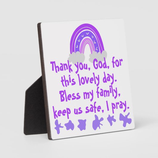 Christelijk Gebed voor kinderen Paarse & Roze | Fotoplaat (Voorkant)