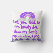 Christelijk Gebed voor kinderen Paarse & Roze | Kussen (Achterkant)