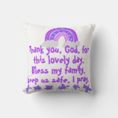 Christelijk Gebed voor kinderen Paarse & Roze | Kussen (Voorkant)