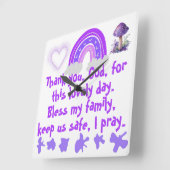 Christelijk Gebed voor kinderen Paarse & Roze | Vierkante Klok (Hoek)