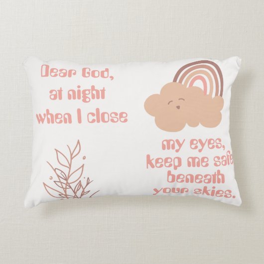 Christelijk Gebed voor kinderen Roze | Accent Kussen (Voorkant)