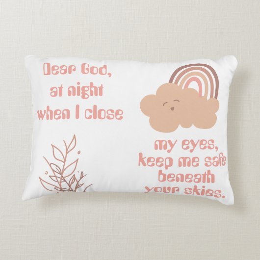 Christelijk Gebed voor kinderen Roze | Accent Kussen (Achterkant)