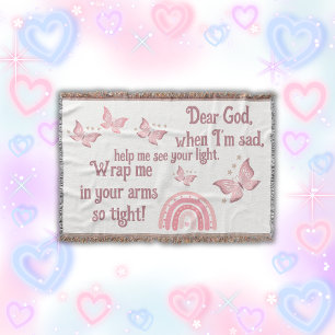 Christelijk Gebed voor kinderen Roze   Deken