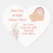 Christelijk Gebed voor kinderen Roze | Hart Sticker (Voorkant)