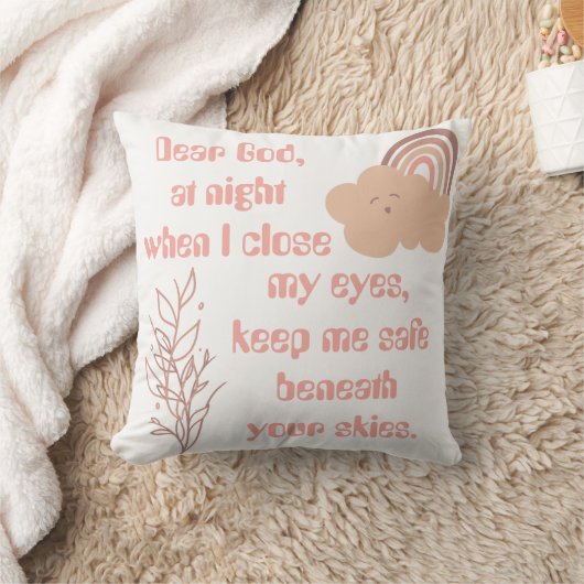 Christelijk Gebed voor kinderen Roze | Kussen (Deken)
