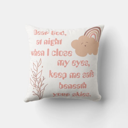 Christelijk Gebed voor kinderen Roze | Kussen (Achterkant)
