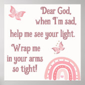 Christelijk Gebed voor kinderen Roze | Poster (Voorkant)