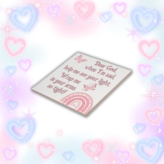 Christelijk Gebed voor kinderen Roze | Tegeltje