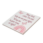 Christelijk Gebed voor kinderen Roze | Tegeltje (Zijkant)