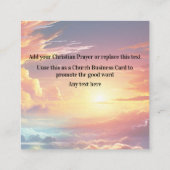 Christelijk Gebed Zonsondergang Hemel Hemelen Vierkante Visitekaartje (Achterkant)
