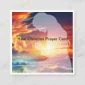 Christelijk Gebed Zonsondergang Hemel Hemelen Vierkante Visitekaartje (Voorkant)