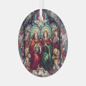 Christelijk gebrandschilderd glas ornament (Voorkant links)