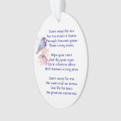 Christelijk gedenkgedicht Bluebird Garden Bird Ornament (voorkant)