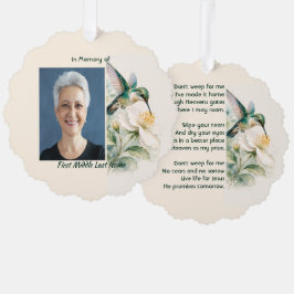 Christelijk Gedenkteken Kolibrie Witte Bloemen Ornament Kaart